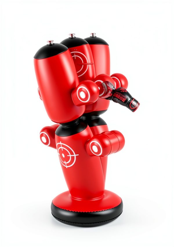 QPAU Kids Inflatable Punching Bag Red PVC Design-5
