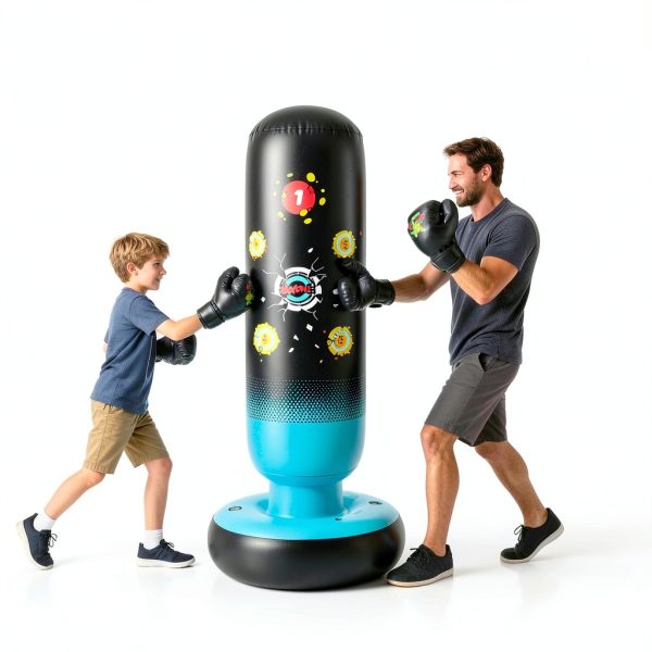Kids Punching Bag EIVONDA PVC Blue Black-4