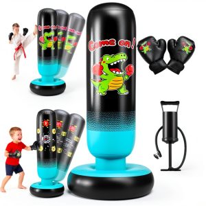Kids Punching Bag EIVONDA PVC Blue Black-0