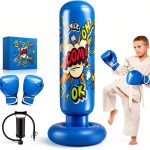 Karate Punching Bag REAYAN Blue PVC 17x5 Inch-0