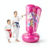 Threeall Freestanding Punching Bag Pink PVC 66in-1