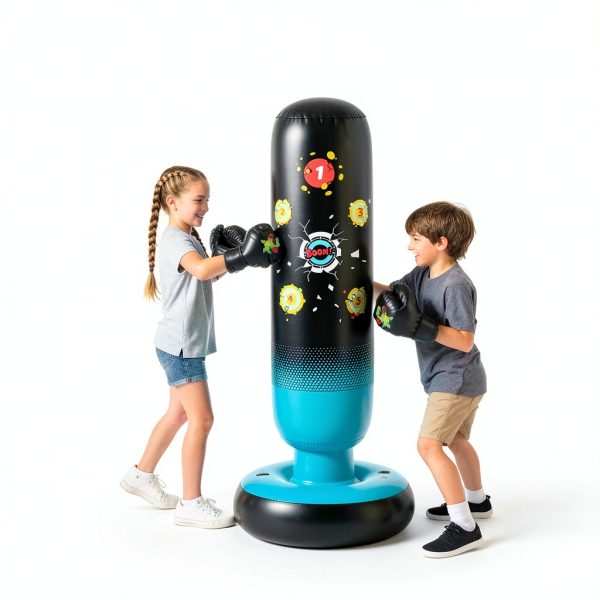 Kids Punching Bag EIVONDA PVC Blue Black-3