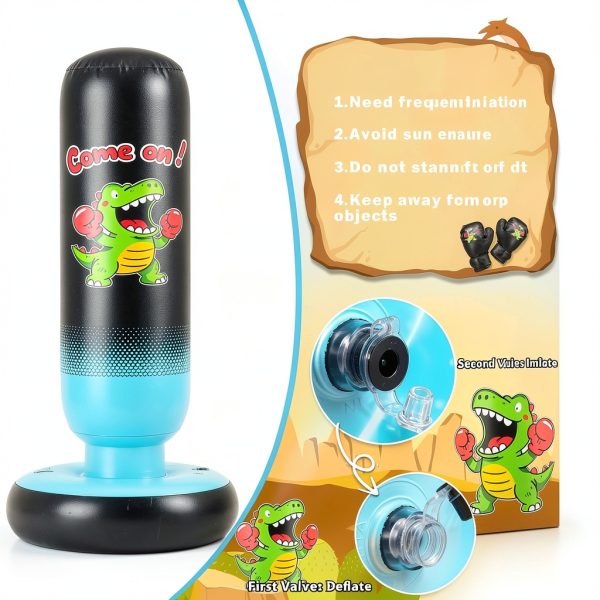 Kids Punching Bag EIVONDA PVC Blue Black-6