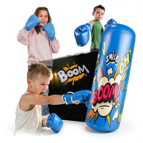 Karate Punching Bag REAYAN Blue PVC 17x5 Inch-4
