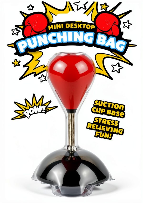 Mini Desktop Punching Bag Rhode Island Faux Leather-3