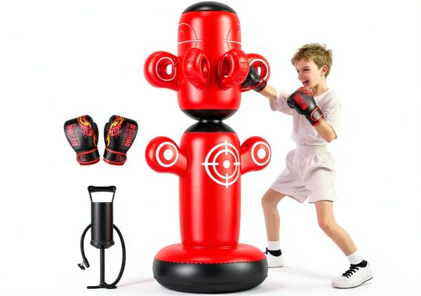 QPAU Kids Inflatable Punching Bag Red PVC Design-0