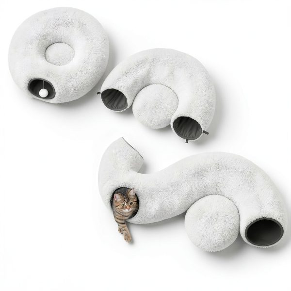 Cat Donut Tunnel Bed Wonder Family XL Plush Circle Hideaway for Cats-2