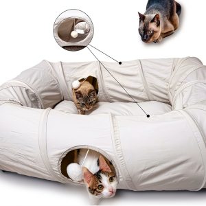 Cat Tunnel Bed XL by XxingSheep Tunnel with Cool Mat Dark Gray-0