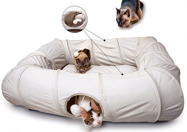 Cat Tunnel Bed XL by XxingSheep Tunnel with Cool Mat Dark Gray-0