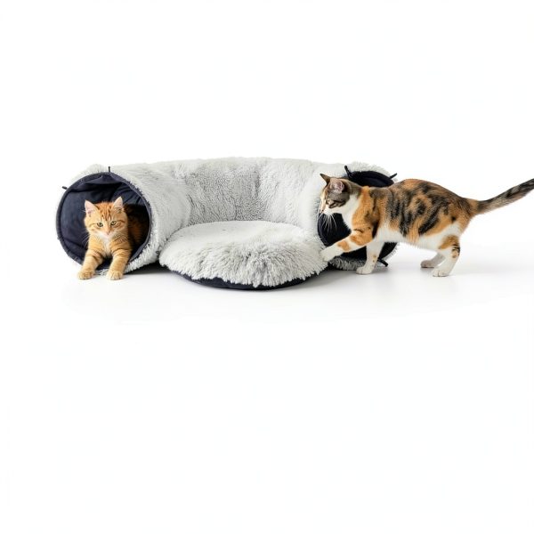 Cat Donut Tunnel Bed Wonder Family XL Plush Circle Hideaway for Cats-3