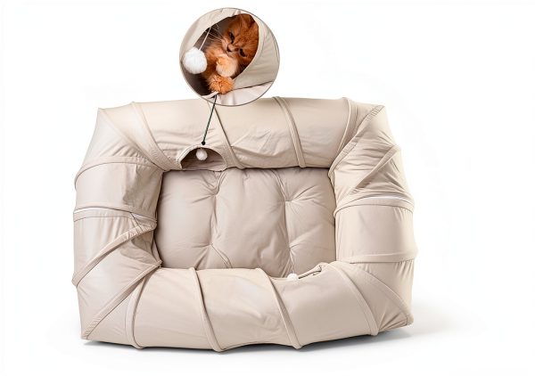 Cat Tunnel Bed XL by XxingSheep Tunnel with Cool Mat Dark Gray-3
