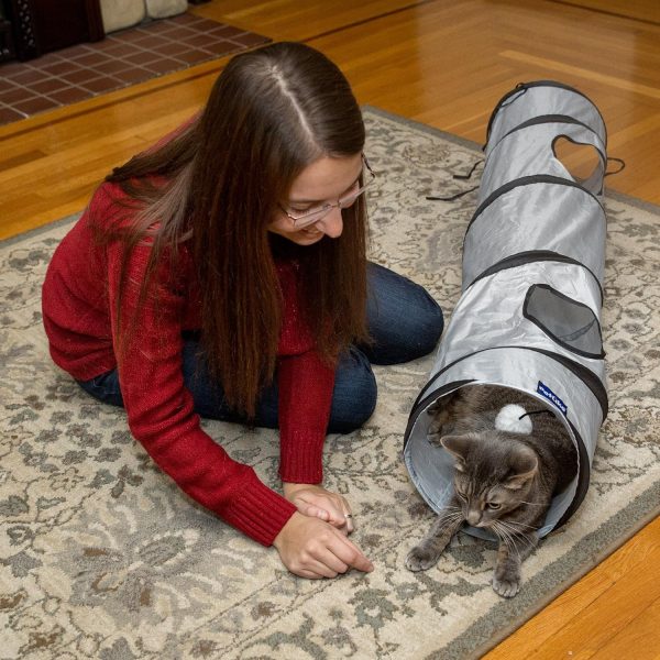 PetLike Cat Tunnel Collapsible Pop Up Tube with Peek Holes and Ball-8
