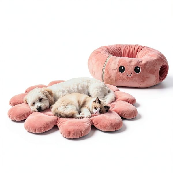 Cat Tunnel Bed Octopus Shaped with 20 Toys - VIEFIN Medium Pink-8