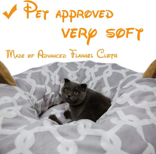 Cat Tunnel Bed LUCKITTY Large 10‑Inch Gray Star Flexible Tunnel-7