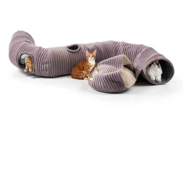 Cat Tunnel Bed WINDRACING Circle Cushion Blackout Tent for Indoor Cats-1