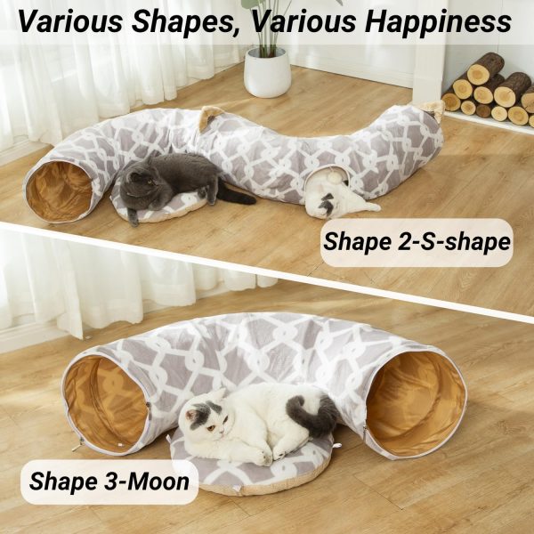 Cat Tunnel Bed LUCKITTY Large 10‑Inch Gray Star Flexible Tunnel-3