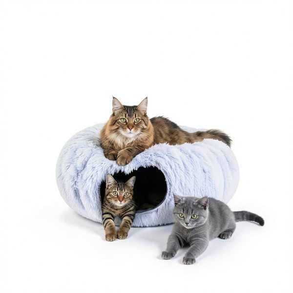 Cat Donut Tunnel Bed Wonder Family XL Plush Circle Hideaway for Cats-1