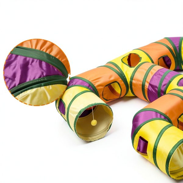 Petizer H-4-Way Cat Tunnel Washable Tear-Resistant Play Tube-1