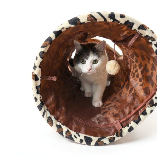 Collapsible Cat Tunnel PAWZ Road XL Wide 51" x 12" for Large Cats-5