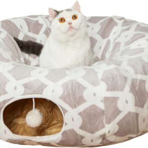 Cat Tunnel Bed LUCKITTY Large 10‑Inch Gray Star Flexible Tunnel-0