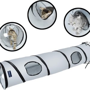 PetLike Cat Tunnel Collapsible Pop Up Tube with Peek Holes and Ball-0
