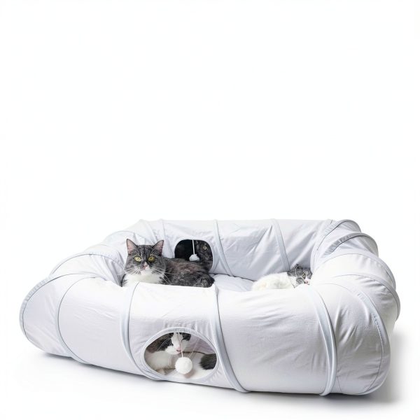 Cat Tunnel Bed XL by XxingSheep Tunnel with Cool Mat Dark Gray-1