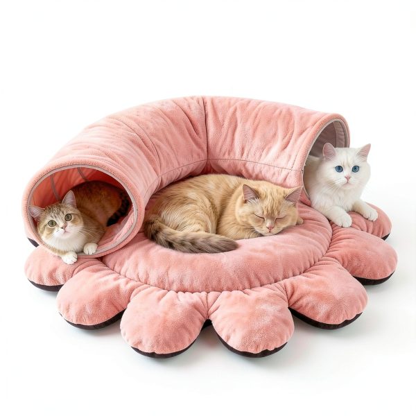Cat Tunnel Bed Octopus Shaped with 20 Toys - VIEFIN Medium Pink-5