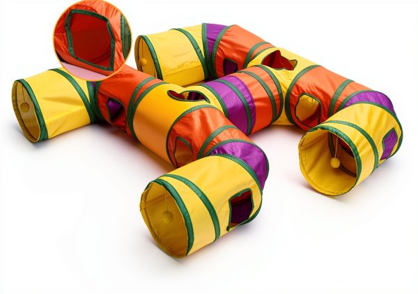 Petizer H-4-Way Cat Tunnel Washable Tear-Resistant Play Tube-2