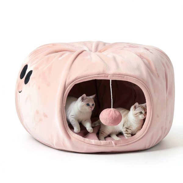Cat Tunnel Bed Octopus Shaped with 20 Toys - VIEFIN Medium Pink-2