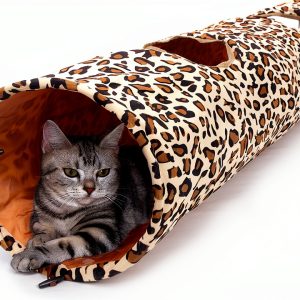 Collapsible Cat Tunnel PAWZ Road XL Wide 51" x 12" for Large Cats-0