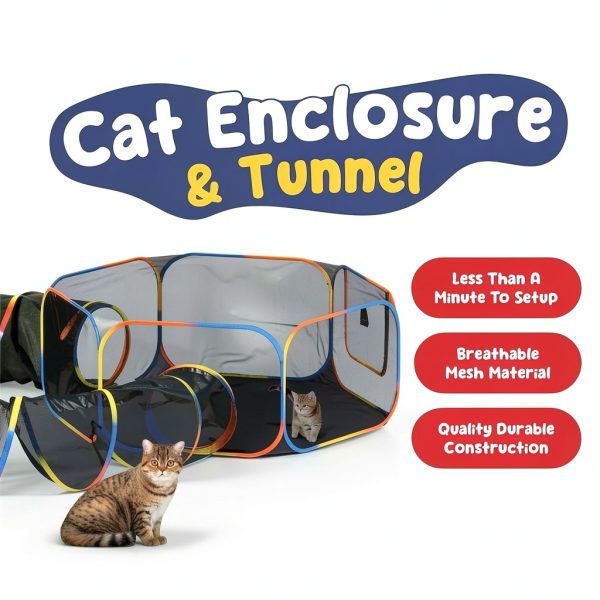 Outdoor Cat Enclosure Paettzery Catio Playground Tent Tunnel PT201-1