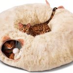 Cat Tunnel NEZIN Indoor Donut Playground with Plush Bed for Cats-0